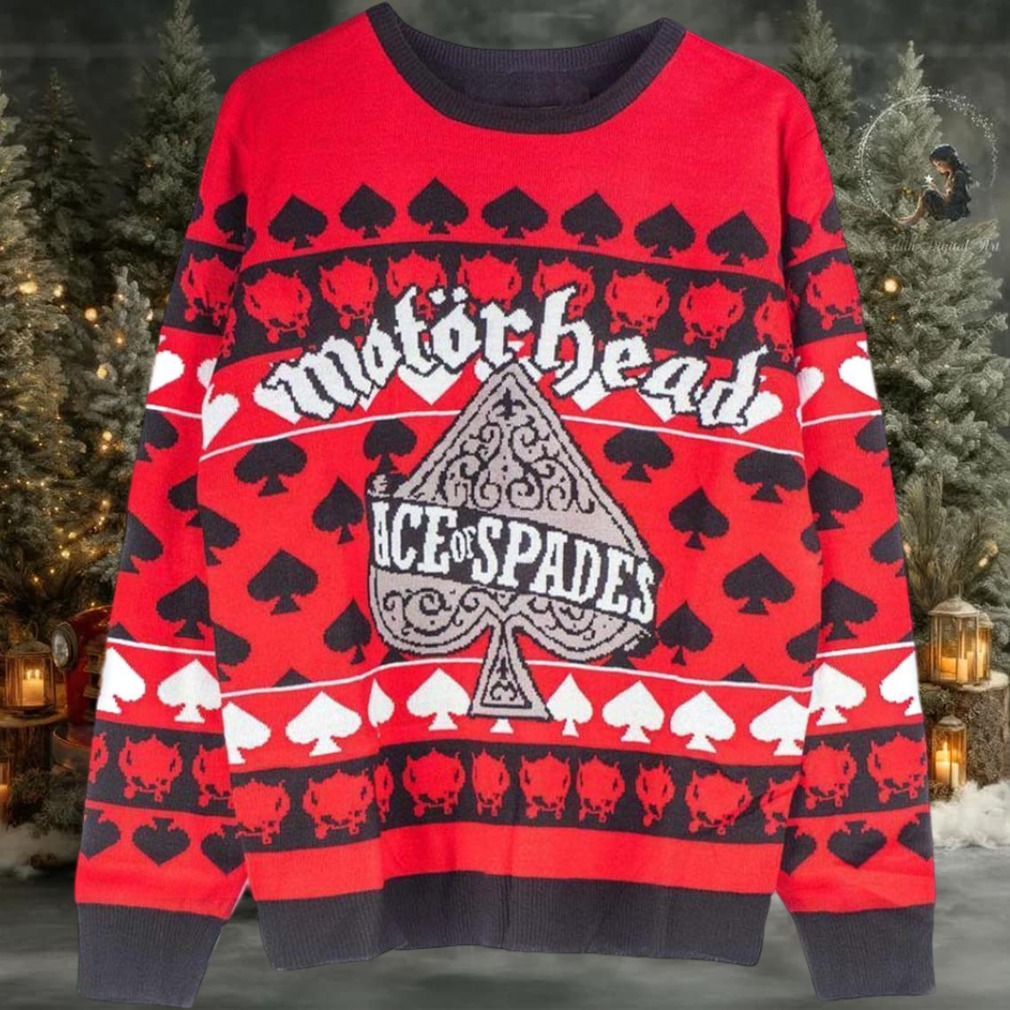 Motorhead Ace Of Spaces Red Ugly Christmas Sweater Motorhead Ace Of Spaces Red Ugly Christmas Sweater