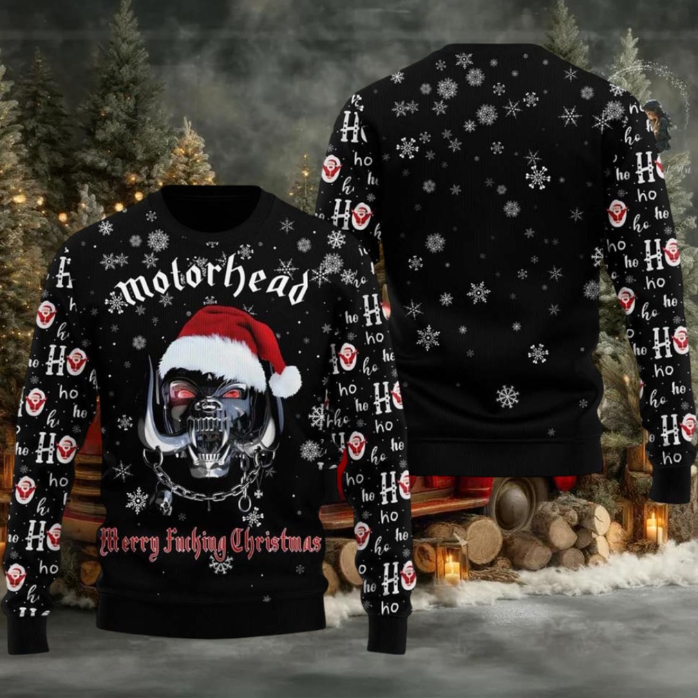 Motorhead Merry Fucking Christmas Mechanic Snaggletooth Head Logo With Santa Hat Ho Ho Ho Christmas Ugly Sweater Motorhead Merry Fucking Christmas Mechanic Snaggletooth Head Logo With Santa Hat Ho Ho Ho Christmas Ugly Sweater