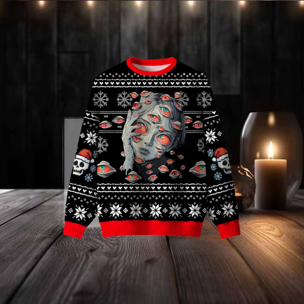 Multi Eyed Girl Skeleton Ugly Christmas Sweatshirt Multi Eyed Girl Skeleton Ugly Christmas Sweatshirt