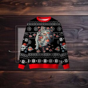 Multi Eyed Girl Skeleton Ugly Christmas Sweatshirt