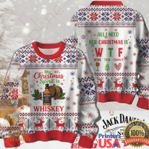 My Christmas Spirit is Jack Daniel's Whiskey Ugly Sweater