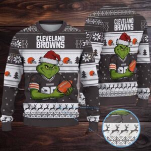 NFL Cleveland Browns Grinch Jersey Christmas Sweater