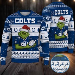 NFL Indianapolis Colts Grinch Christmas Ugly Sweater