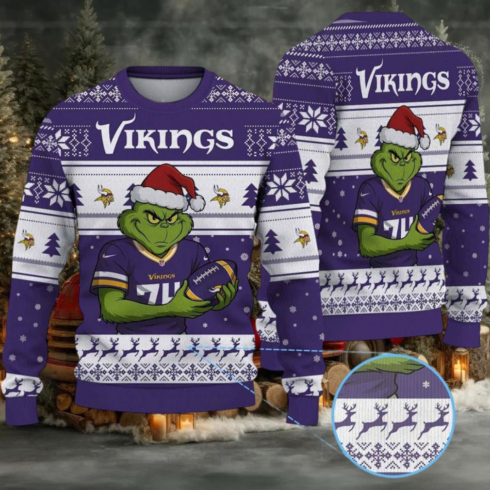 NFL Minnesota Vikings Grinch Jersey Christmas Sweater NFL Minnesota Vikings Grinch Jersey Christmas Sweater