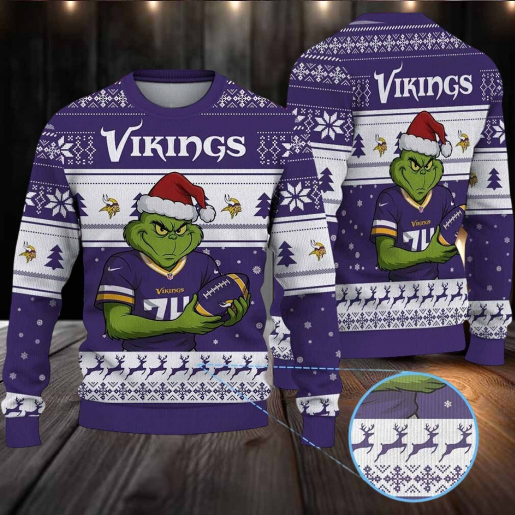 NFL Minnesota Vikings Grinch Jersey Christmas Sweater NFL Minnesota Vikings Grinch Jersey Christmas Sweater