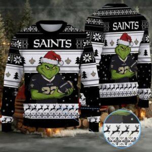 NFL New Orleans Saints Grinch Christmas Sweater