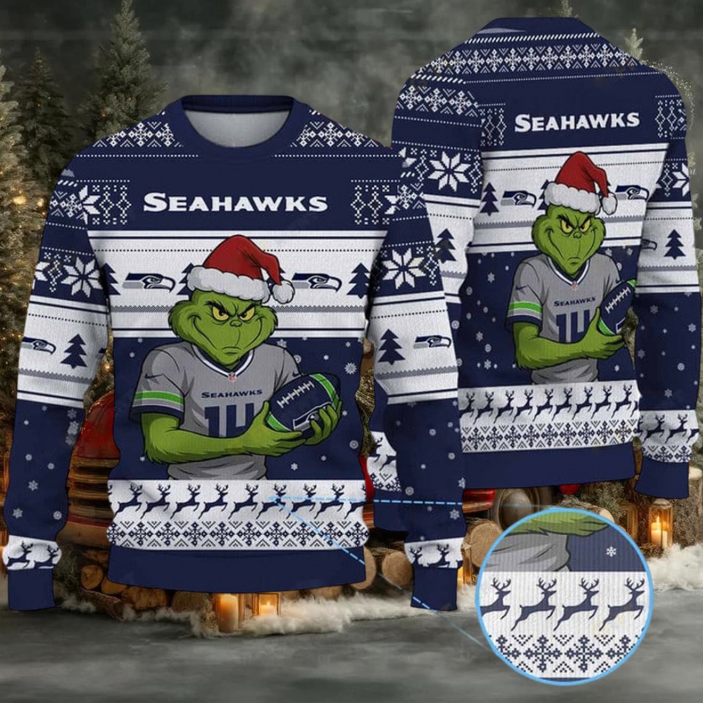 NFL Seattle Seahawks Grinch Jersey Christmas Sweater NFL Seattle Seahawks Grinch Jersey Christmas Sweater