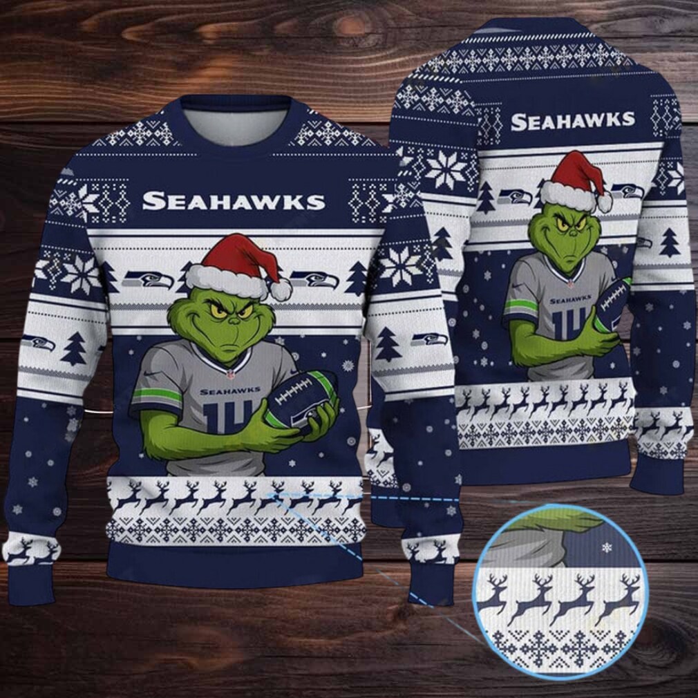 NFL Seattle Seahawks Grinch Jersey Christmas Sweater NFL Seattle Seahawks Grinch Jersey Christmas Sweater
