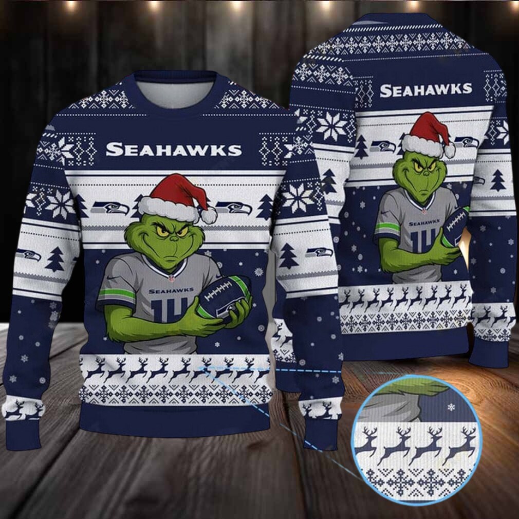 NFL Seattle Seahawks Grinch Jersey Christmas Sweater NFL Seattle Seahawks Grinch Jersey Christmas Sweater
