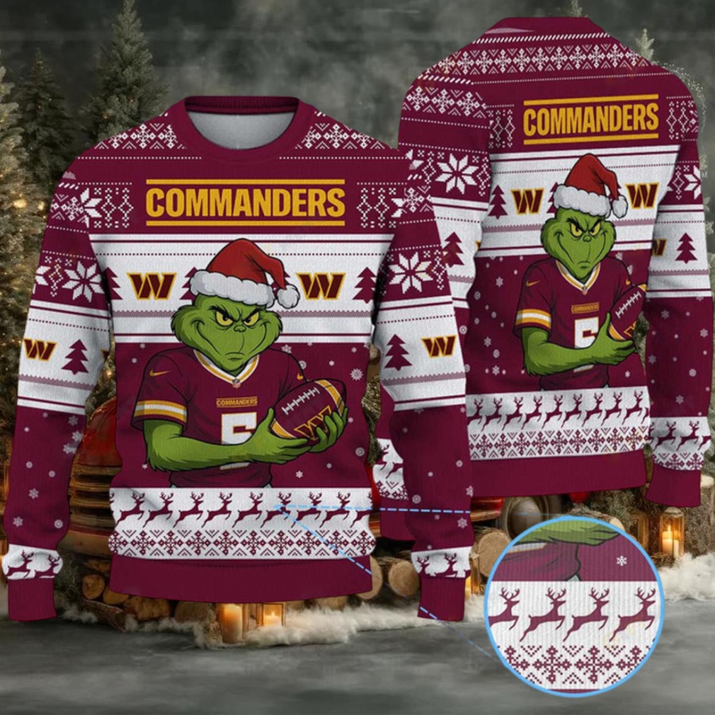 NFL Washington Commanders Grinch Jersey Christmas Sweater NFL Washington Commanders Grinch Jersey Christmas Sweater
