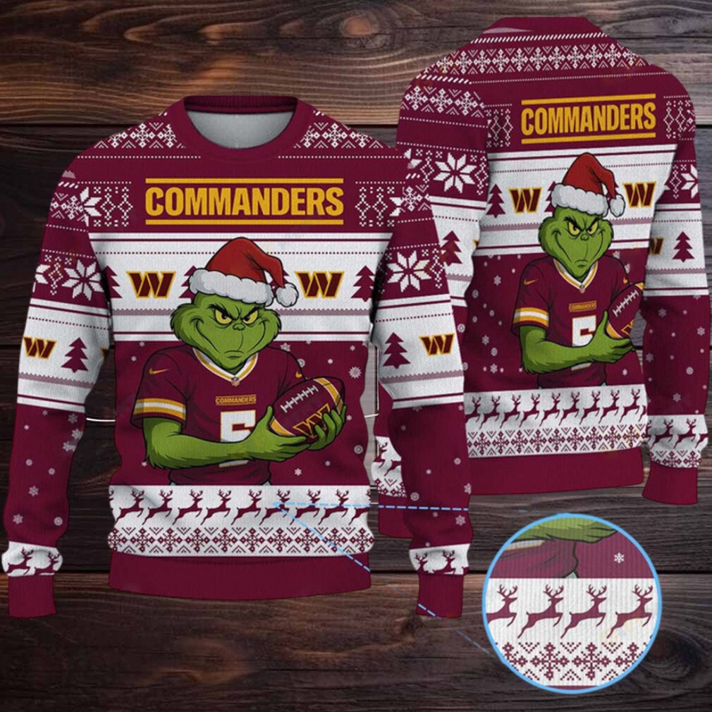 NFL Washington Commanders Grinch Jersey Christmas Sweater NFL Washington Commanders Grinch Jersey Christmas Sweater