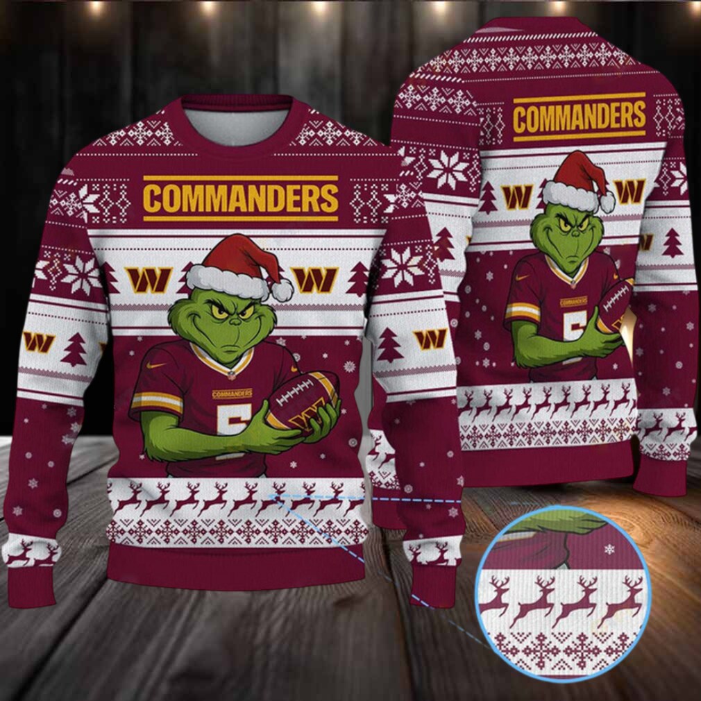 NFL Washington Commanders Grinch Jersey Christmas Sweater NFL Washington Commanders Grinch Jersey Christmas Sweater