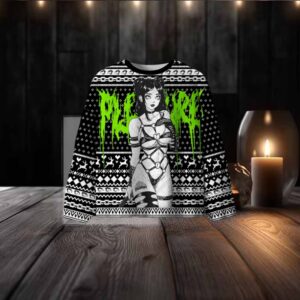 Neon Leather Girl Ugly Christmas Sweatshirt