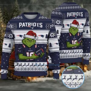 New England Patriots Grinch Ugly Christmas Sweater