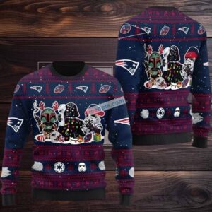 New England Patriots Star Wars Darth Vader Best Ugly Christmas Sweaters Blue