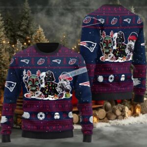 New England Patriots Star Wars Darth Vader Best Ugly Christmas Sweaters Blue