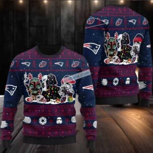 New England Patriots Star Wars Darth Vader Best Ugly Christmas Sweaters Blue