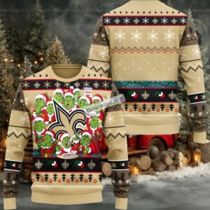 New Orleans Saints Grinch Ugly Sweaters For Couples Yellow