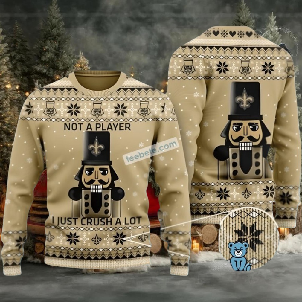 New Orleans Saints Nutcracker Not A Player Ugly Sweater Yellow Naughty New Orleans Saints Nutcracker Not A Player Ugly Sweater Yellow Naughty