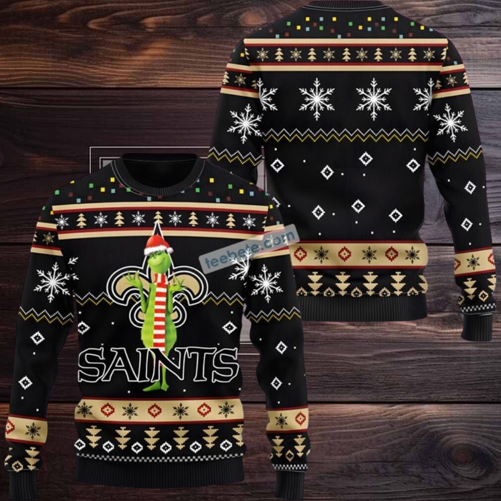 New Orleans Saints The Grinch Ugly Xmas Sweater Black New Orleans Saints The Grinch Ugly Xmas Sweater Black