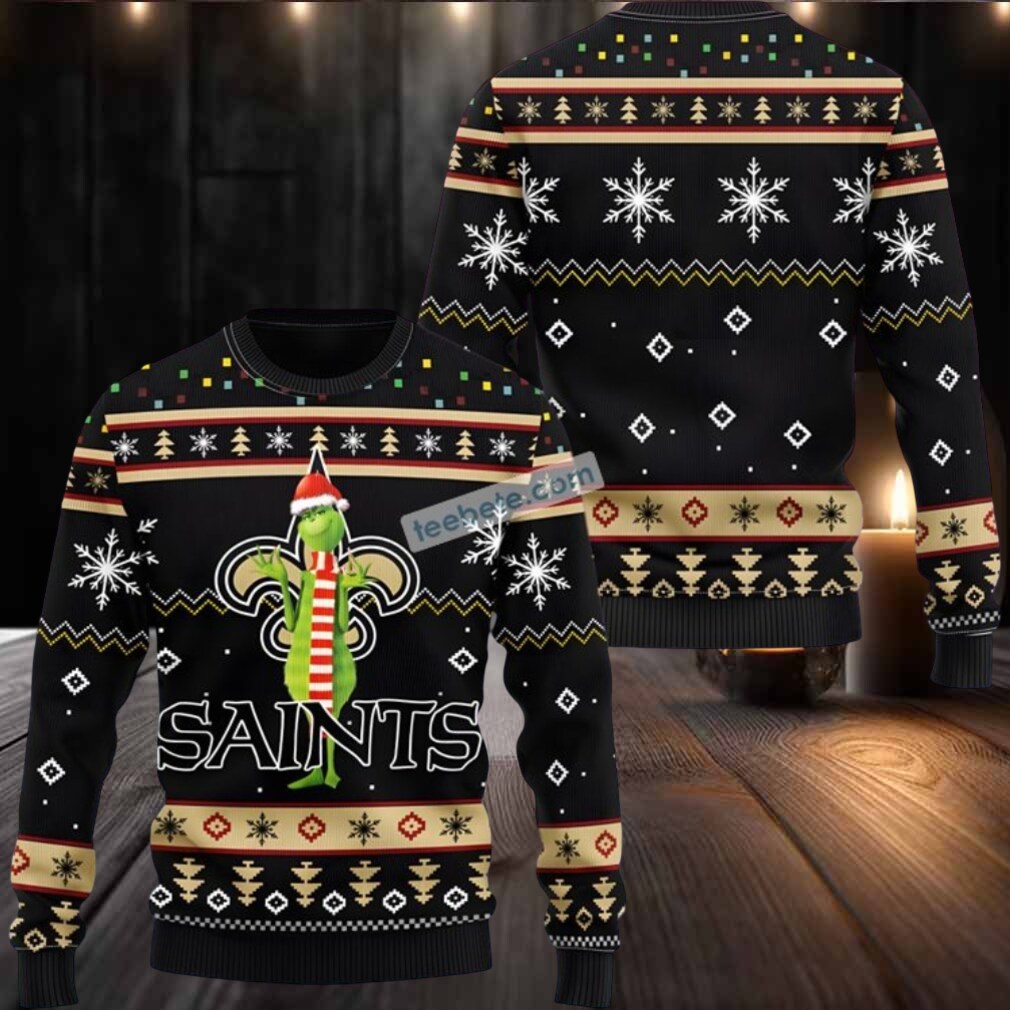 New Orleans Saints The Grinch Ugly Xmas Sweater Black New Orleans Saints The Grinch Ugly Xmas Sweater Black