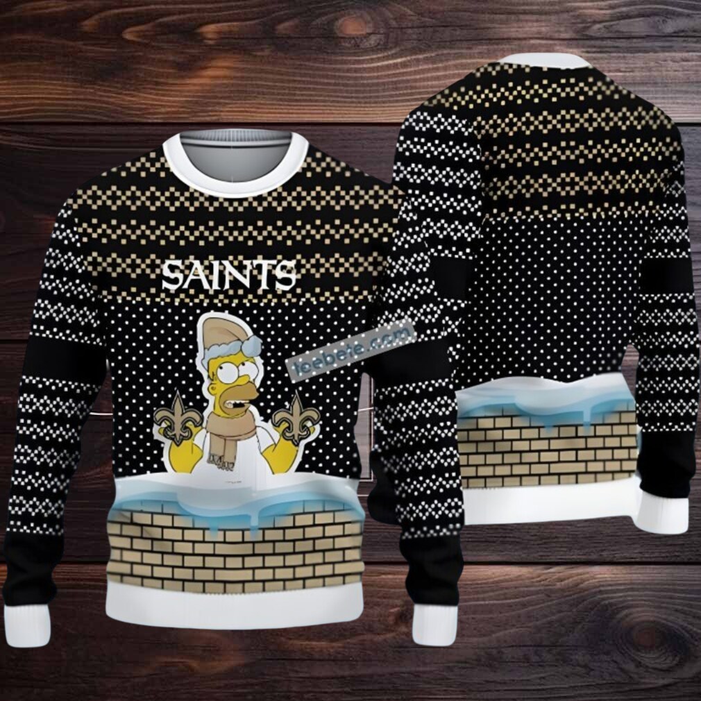 New Orleans Saints The Simpsons Ugly Sweaters For Christmas Black Mens New Orleans Saints The Simpsons Ugly Sweaters For Christmas Black Mens