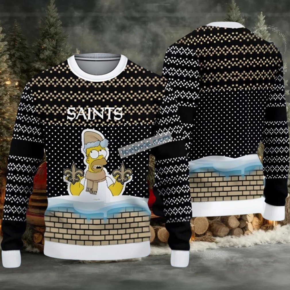 New Orleans Saints The Simpsons Ugly Sweaters For Christmas Black Mens New Orleans Saints The Simpsons Ugly Sweaters For Christmas Black Mens