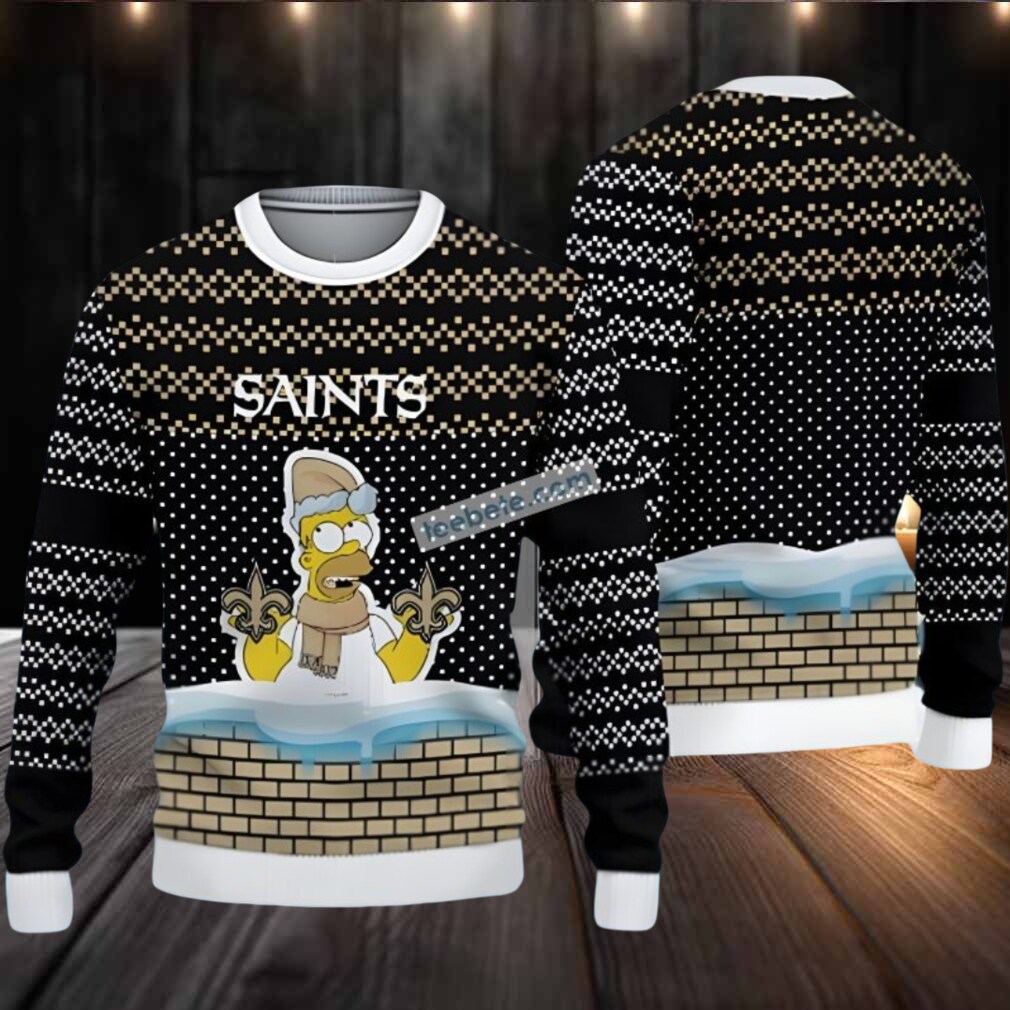 New Orleans Saints The Simpsons Ugly Sweaters For Christmas Black Mens New Orleans Saints The Simpsons Ugly Sweaters For Christmas Black Mens