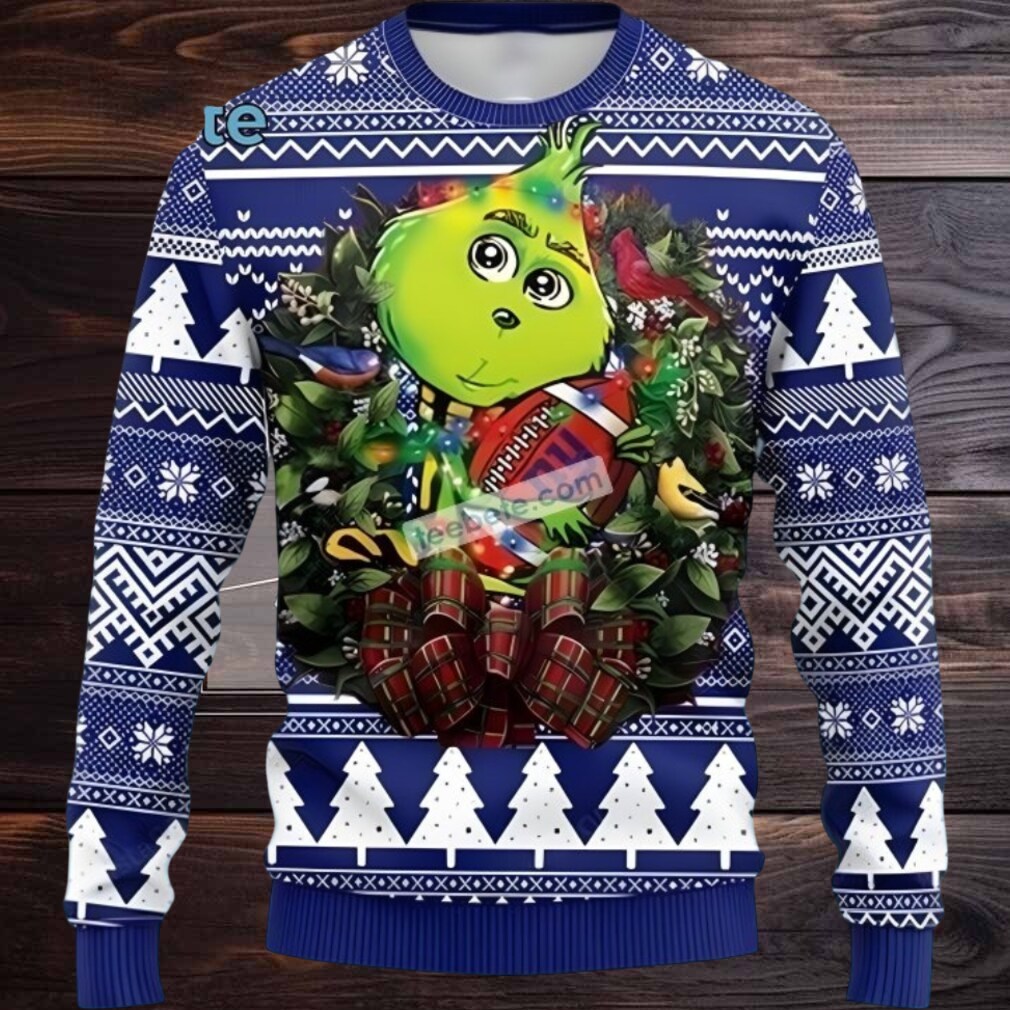New York Giants Grinch Hug Ugly Christmas Sweater Blue White Big And Tall New York Giants Grinch Hug Ugly Christmas Sweater Blue White Big And Tall