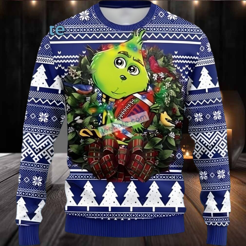 New York Giants Grinch Hug Ugly Christmas Sweater Blue White Big And Tall New York Giants Grinch Hug Ugly Christmas Sweater Blue White Big And Tall