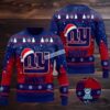 New York Giants Winnie The Pooh Ugly Sweater Blue Red New York Giants Winnie The Pooh Ugly Sweater Blue Red