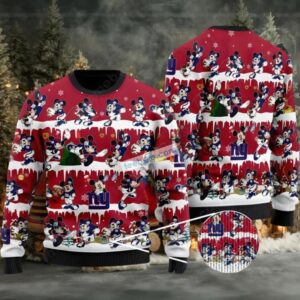 New York Giants Mickey Mouse Disney Ugly Christmas Sweater Red Funny