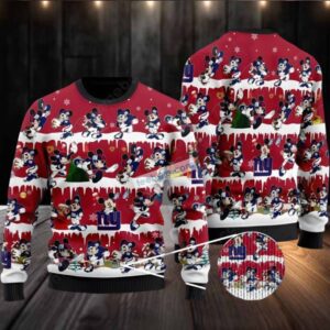New York Giants Mickey Mouse Disney Ugly Christmas Sweater Red Funny