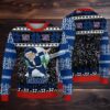 New York Giants Groot Hug Christmas Wreath Ugly Holiday Sweater Blue White New York Giants Groot Hug Christmas Wreath Ugly Holiday Sweater Blue White