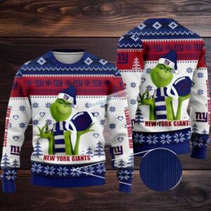 New York Giants The Grinch Christmas Gift Ugly Christmas Sweater White Cute