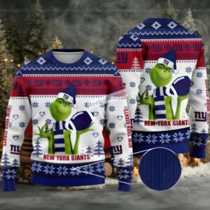 New York Giants The Grinch Christmas Gift Ugly Christmas Sweater White Cute