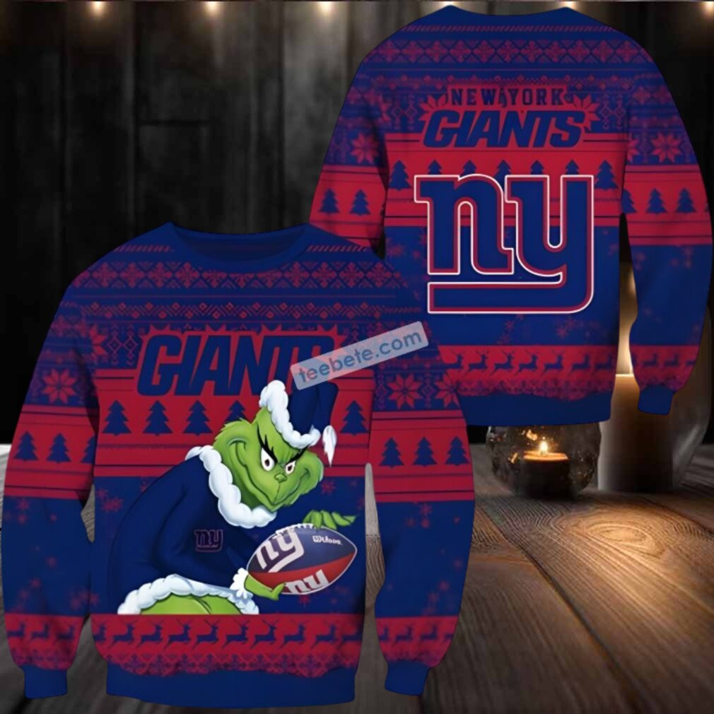 New York Giants The Grinch Stole Ball Ugly Christmas Sweaters Best Blue New York Giants The Grinch Stole Ball Ugly Christmas Sweaters Best Blue