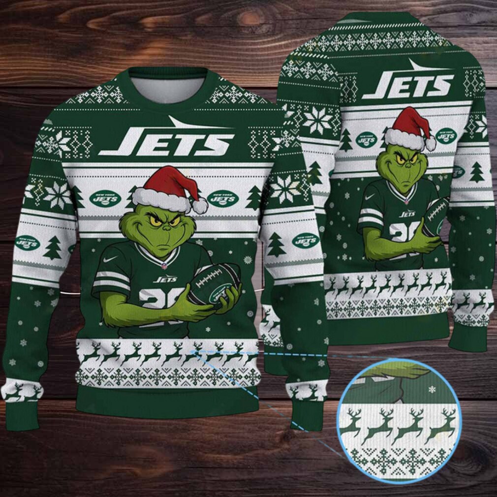 New York Jets NFL Grinch Ugly Christmas Sweater New York Jets NFL Grinch Ugly Christmas Sweater