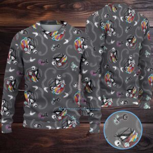 Nightmare Before Christmas Jack and Sally Christmas Knitted Sweater
