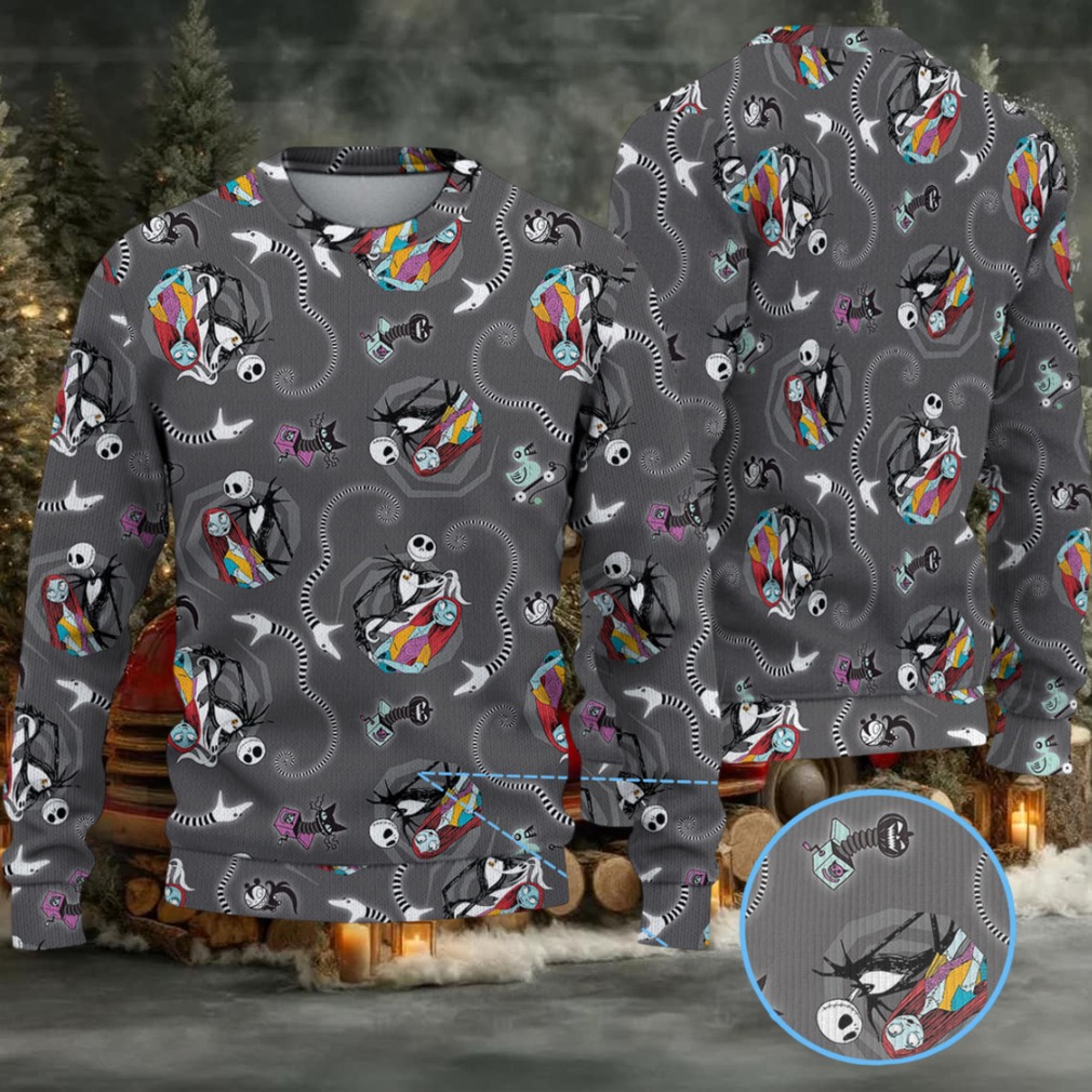 Nightmare Before Christmas Jack and Sally Christmas Knitted Sweater Nightmare Before Christmas Jack and Sally Christmas Knitted Sweater