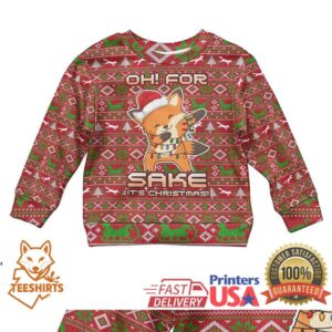Oh For Fox Sake Christmas Kid Ugly Christmas Sweater Xmas Holiday Patterns