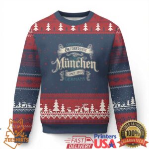 Original Oktoberfest Munchen Germany Ugly Christmas Sweater Vintage Bavarian Festival Since 1810