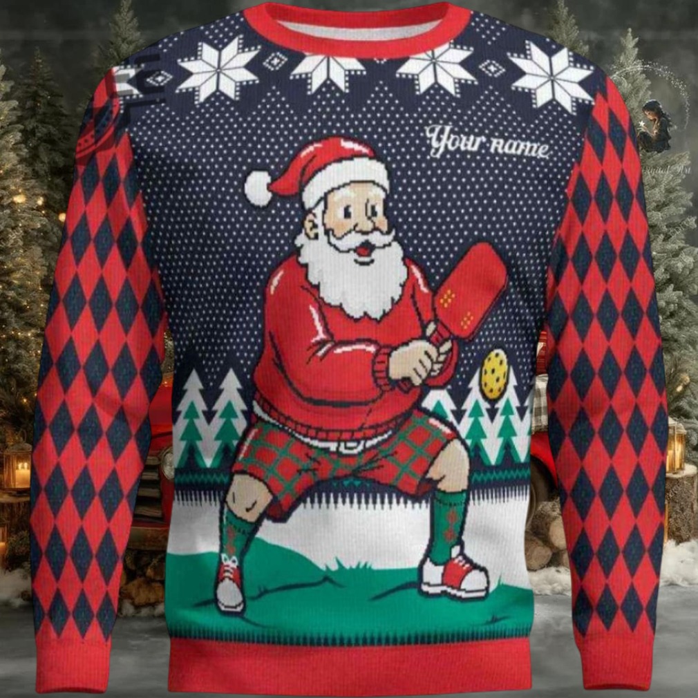 Personalized 2025 Pickleball Santa Ugly Christmas Sweater Men Women For Sale Personalized 2025 Pickleball Santa Ugly Christmas Sweater Men Women For Sale