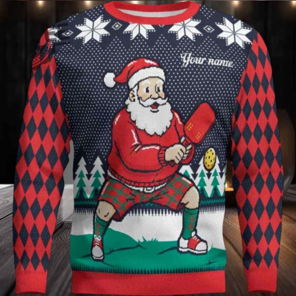 Personalized 2025 Pickleball Santa Ugly Christmas Sweater Men Women For Sale Personalized 2025 Pickleball Santa Ugly Christmas Sweater Men Women For Sale