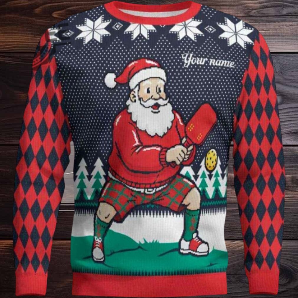Personalized 2025 Pickleball Santa Ugly Christmas Sweater Men Women For Sale Personalized 2025 Pickleball Santa Ugly Christmas Sweater Men Women For Sale
