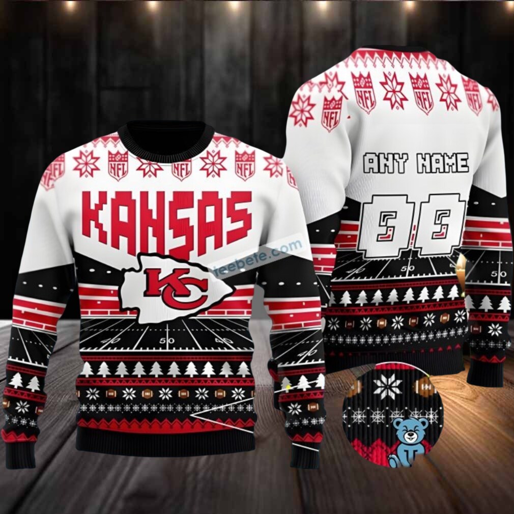 Personalized Kansas City Chiefs Logo Naughty Ugly Sweater Black Personalized Kansas City Chiefs Logo Naughty Ugly Sweater Black