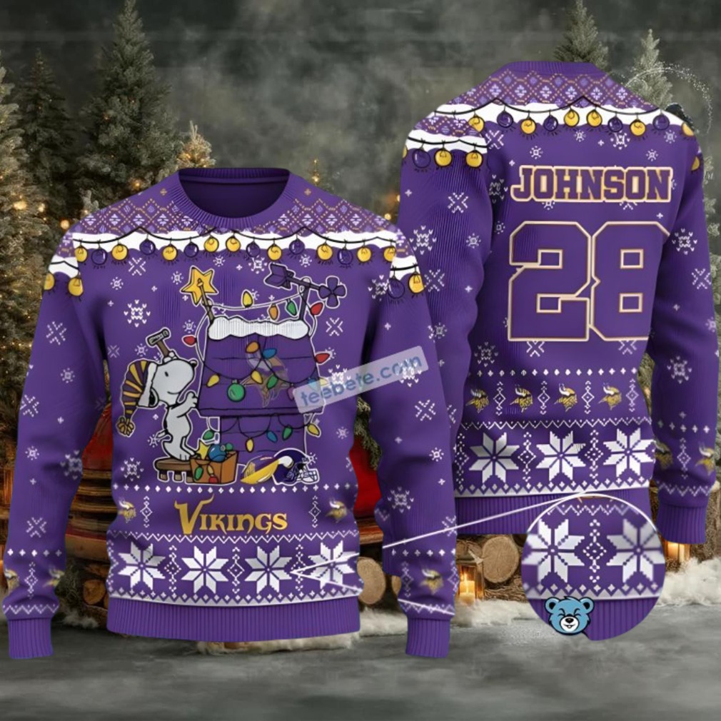 Personalized Minnesota Vikings Snoopy Ugly Christmas Sweater Purple Ladies Personalized Minnesota Vikings Snoopy Ugly Christmas Sweater Purple Ladies