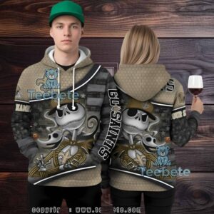 Personalized New Orleans Saints Jack Skellington Zero 3D Hoodie Yellow Sale