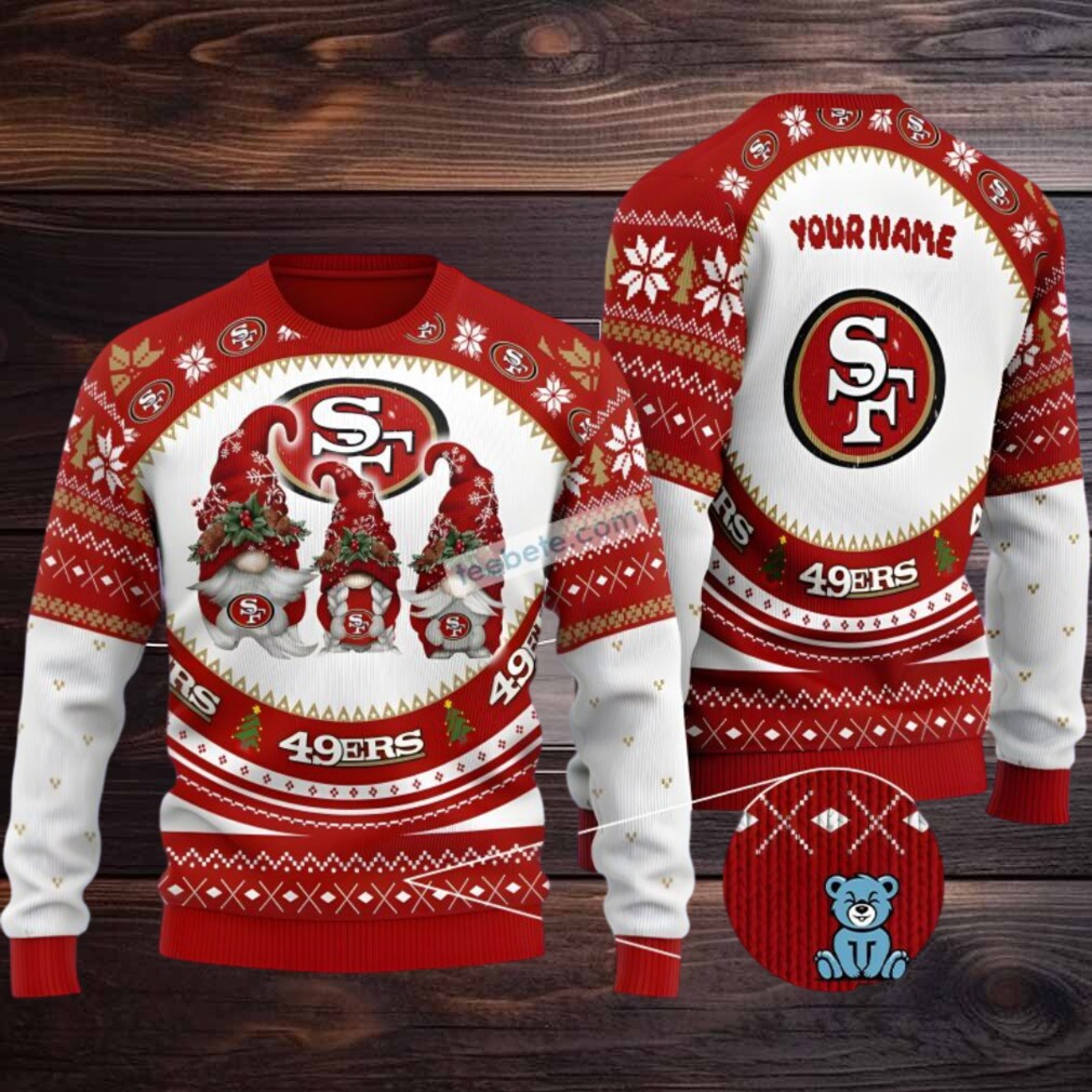 Personalized San Francisco 49Ers Gnomes Ugly Sweaters For Christmas White Red Mens Personalized San Francisco 49Ers Gnomes Ugly Sweaters For Christmas White Red Mens