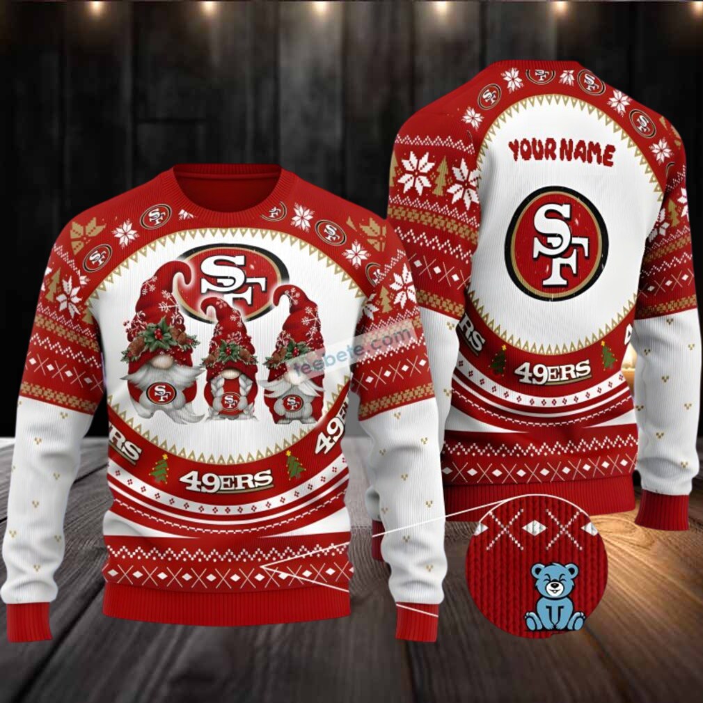 Personalized San Francisco 49Ers Gnomes Ugly Sweaters For Christmas White Red Mens Personalized San Francisco 49Ers Gnomes Ugly Sweaters For Christmas White Red Mens